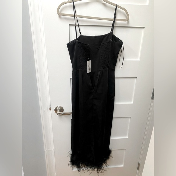 Lucy Paris Black Midi Feather Dress, formal black dress - Picture 9 of 9
